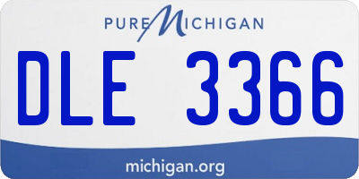 MI license plate DLE3366