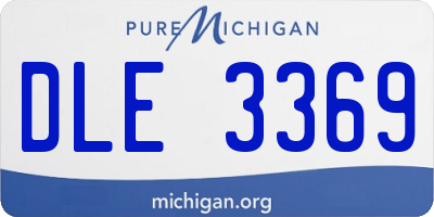 MI license plate DLE3369