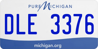 MI license plate DLE3376