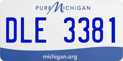 MI license plate DLE3381