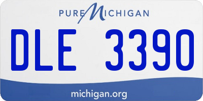 MI license plate DLE3390