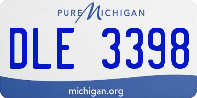MI license plate DLE3398