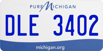 MI license plate DLE3402