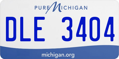 MI license plate DLE3404
