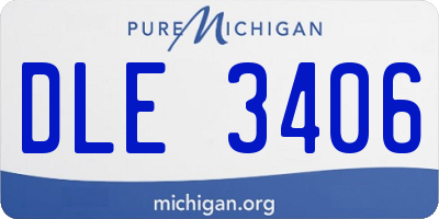 MI license plate DLE3406