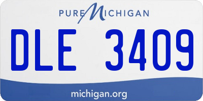 MI license plate DLE3409