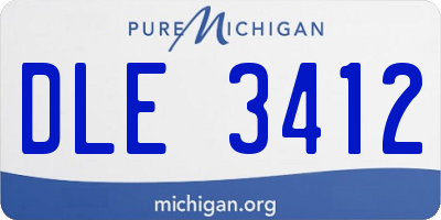 MI license plate DLE3412