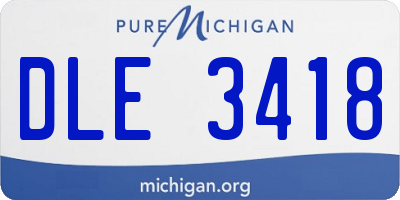 MI license plate DLE3418