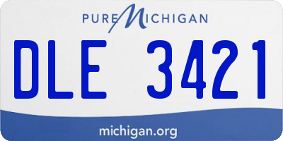 MI license plate DLE3421