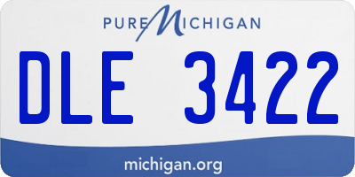 MI license plate DLE3422