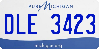 MI license plate DLE3423