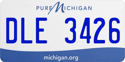 MI license plate DLE3426