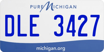 MI license plate DLE3427