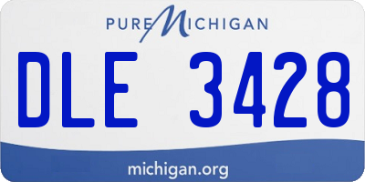 MI license plate DLE3428