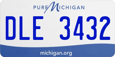 MI license plate DLE3432