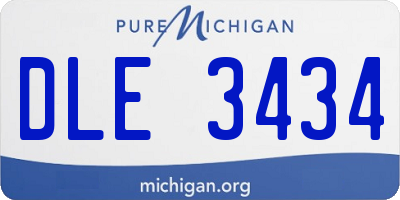 MI license plate DLE3434