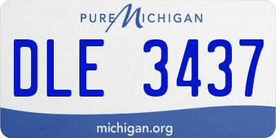 MI license plate DLE3437