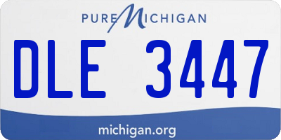 MI license plate DLE3447