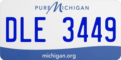 MI license plate DLE3449