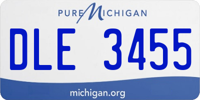 MI license plate DLE3455