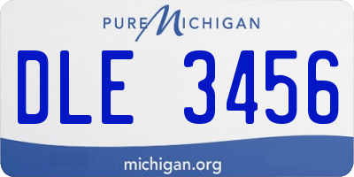 MI license plate DLE3456