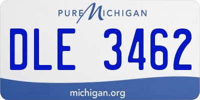 MI license plate DLE3462