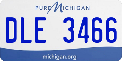 MI license plate DLE3466