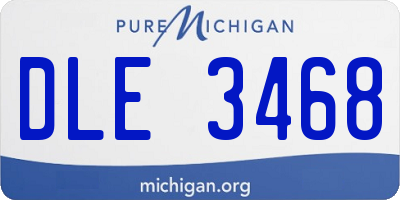 MI license plate DLE3468