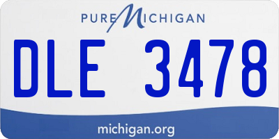 MI license plate DLE3478