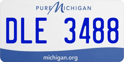 MI license plate DLE3488