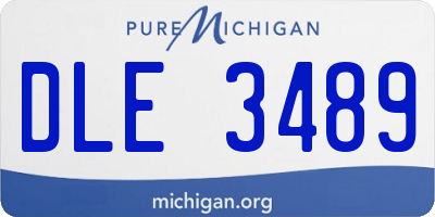 MI license plate DLE3489
