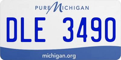 MI license plate DLE3490