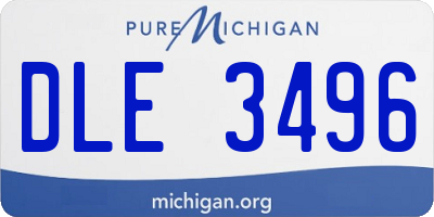 MI license plate DLE3496