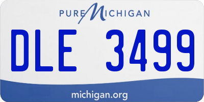 MI license plate DLE3499