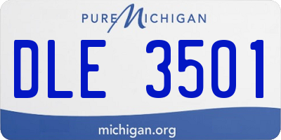 MI license plate DLE3501
