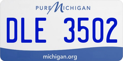 MI license plate DLE3502