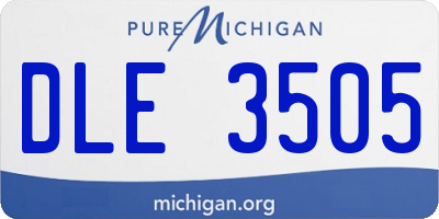 MI license plate DLE3505