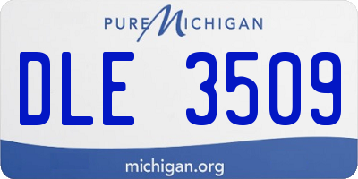 MI license plate DLE3509