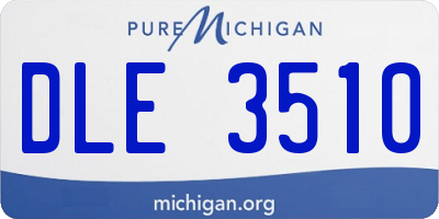 MI license plate DLE3510