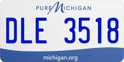 MI license plate DLE3518