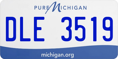 MI license plate DLE3519