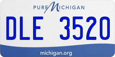 MI license plate DLE3520