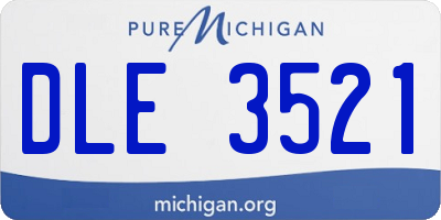 MI license plate DLE3521