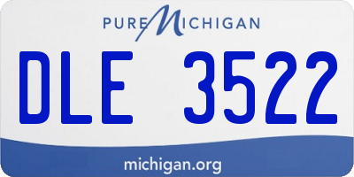 MI license plate DLE3522