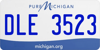 MI license plate DLE3523