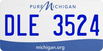 MI license plate DLE3524
