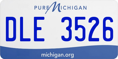 MI license plate DLE3526