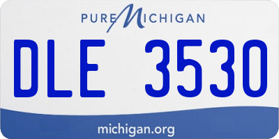 MI license plate DLE3530