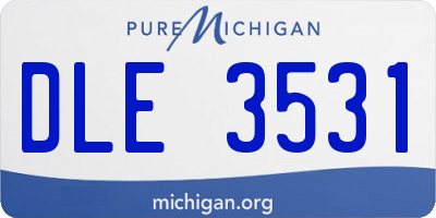 MI license plate DLE3531