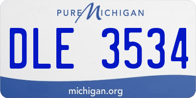 MI license plate DLE3534